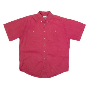 Vintage AUSTIN Mens Plain Shirt Red 90s L - Picture 1 of 6