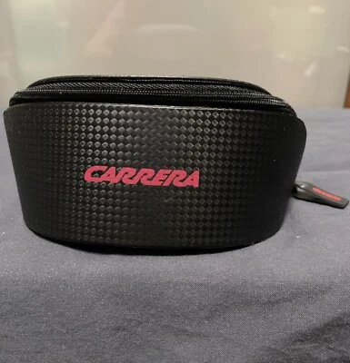 Gafas de sol Carrera vintage negras con cremallera alrededor carcasa suave estuche con tela Foto 1 de 4