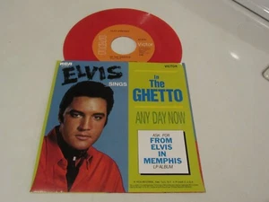 Elvis Presley  45  & Picture Sleeve  In The Ghetto  RCA  Red Vinyl - Picture 1 of 1