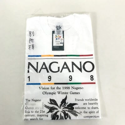 NUEVA Camiseta De Colección Nagano 1998 Juegos Olímpicos de Invierno Cuello Redondo Para Hombre Grande / 42" Foto 1 de 4