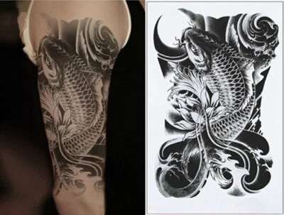 BELDIS Flash Einmal Temporary Klebe Tattoo Forelle Fisch Welle Geschenk Party Urlaub