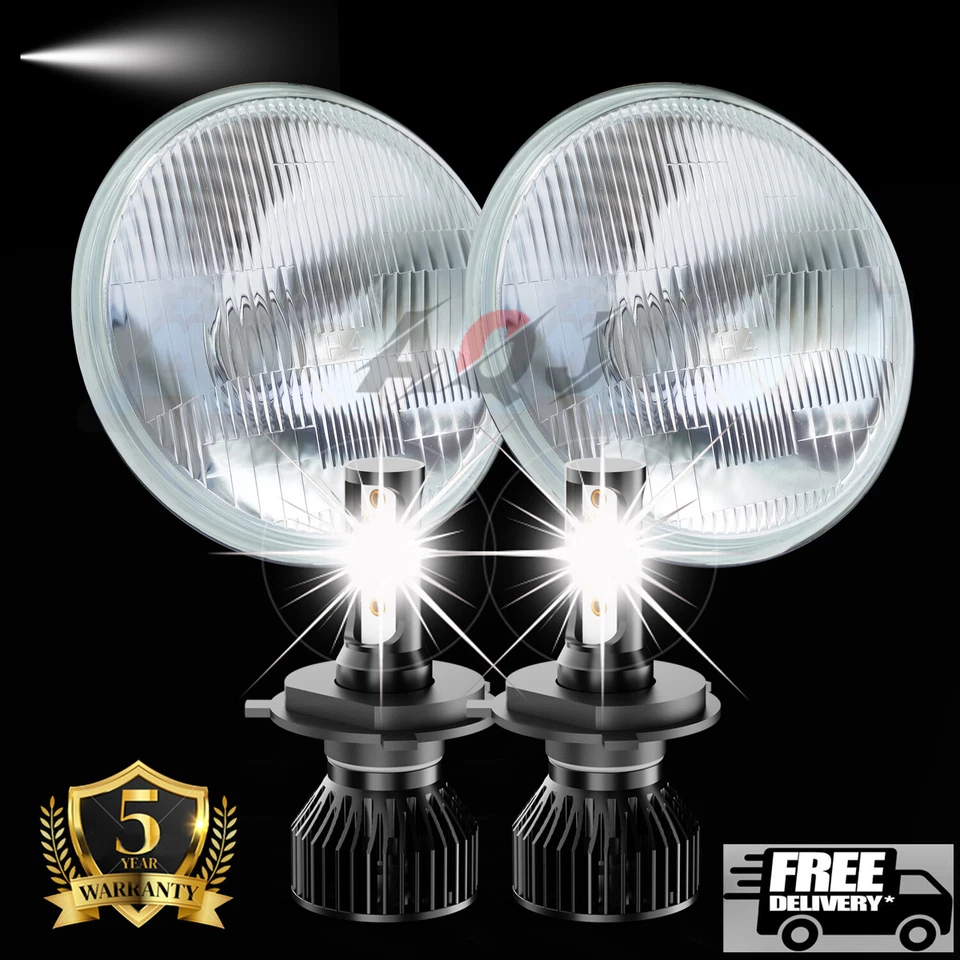 Round 7 Inch Chrome LED Headlight Projector For Ford LN7000 LN8000 LN9000 Trucks Foto 1 de 4