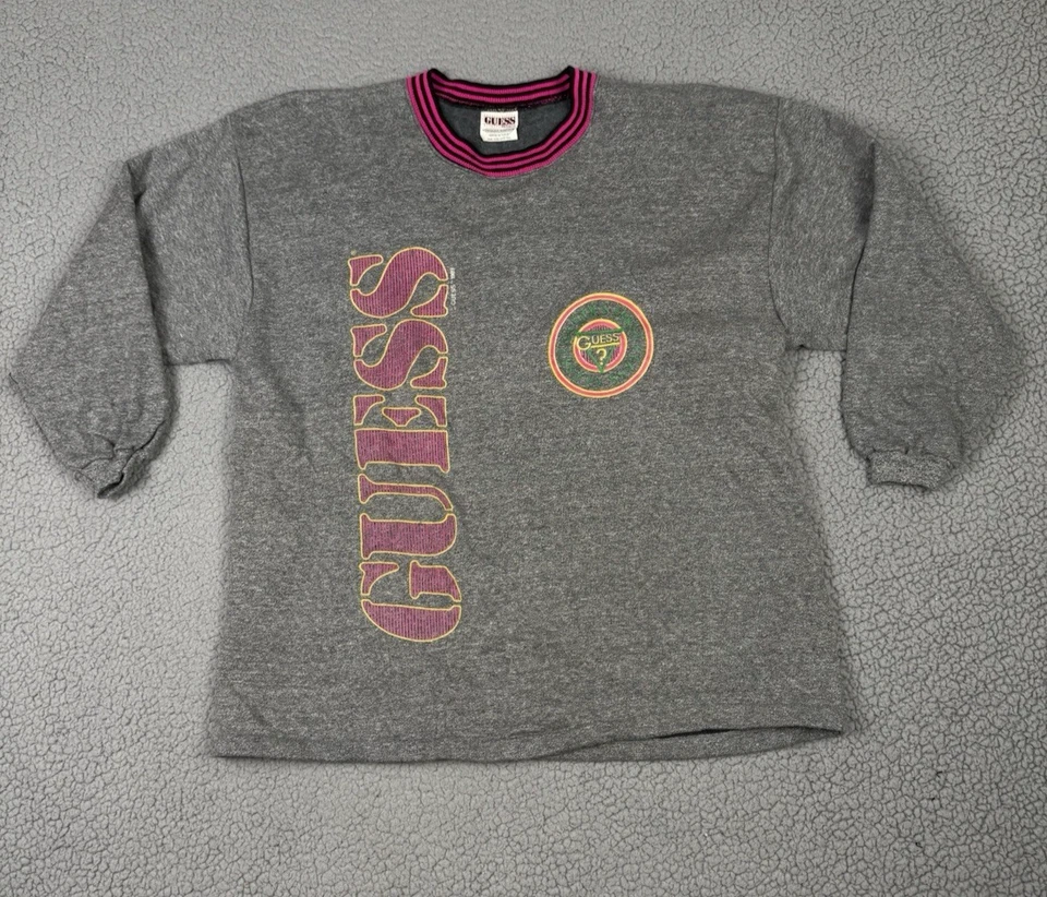 Sudadera Vintage Guess Cuello Redondo Talla Única Gris Pullover Georges Marciano Años 80 Foto 1 de 4
