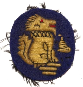 Britisches Militär Mützenabzeichen, Chindit gesticktes Formationsschild, 2. Weltkrieg - Bild 1 von 2