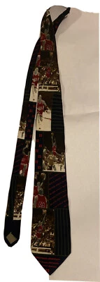 Corbata de baloncesto Michael Jordan azul marino de seda Bugatchi para hombre Foto 1 de 4