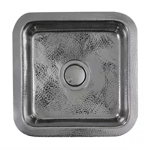Fregaderos Nantucket SQRS-7 16,5" Fregadero de barra de acero inoxidable martillado cuadrado pulido SS - Imagen 1 de 5