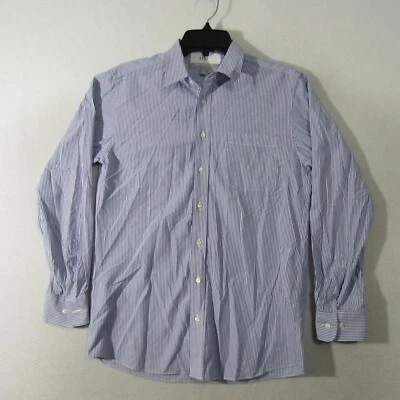 Camisa Nordstrom Mujer 18 Azul Blanco Abotonada Manga Larga Bolsillo Informal A044 Foto 1 de 4