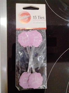 Thank You Bag Ties 15 ct from Wilton 8938 - Picture 1 of 4