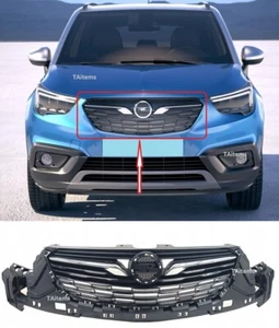 FRONT MAIN UPPER CENTER GRILLE FOR OPEL CROSSLAND 2017-2021 + CHROME TRIMS - Picture 1 of 7