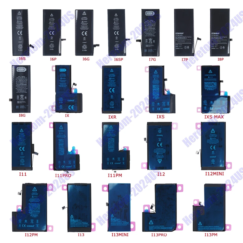 Lot Replacement Internal Battery For iPhone 6 7 8 11 12 13 Pro X XR XS Plus Tool - Image 1 of 1