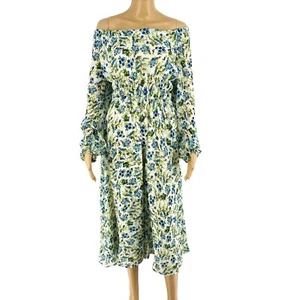 Mango Mng Mujer Blanco Floral Manga Larga Vestido Acampanado TALLA S - Imagen 1 de 8