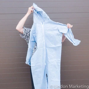 Lakeland Pyrolon XT Coveralls with Collar and Elastic Wrists, large, box of 24 - Picture 1 of 3