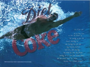 1998 PRINT AD - DIET COKE COCA COLA - MORNING SWIM SWIMMING FITNESS FREAK - Picture 1 of 1