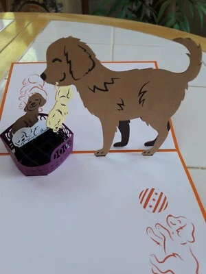 Tarjeta 3D emergente Lovepop Dog Family LP1535 diseñada en celofán de Boston envuelta Foto 1 de 4