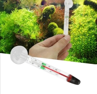  Aquarium Fish Tank Water Temperature Thermometer Glass Meter Gauge Suction Cup - Image 1 of 4
