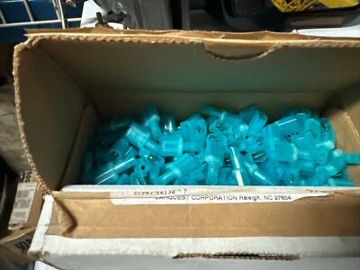 500 Male Insulated Wire Car Audio Quick Disconnect Connector Blue 16-14 Gauge - Image 1 of 2