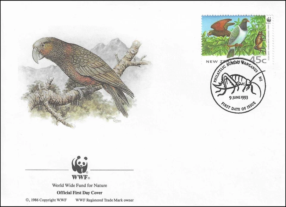 Chatham Island Kaka Bird is Extinct Parrot Species Nature New Zealand FDC 1993 - Image 1 of 1