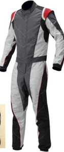 Go Kart Cordura Anzug dunkelgrau-weiß-schwarz-rot Mega-Verkauf zeitlich begrenztes Angebot - Bild 1 von 3