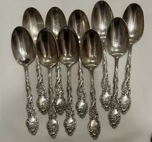 10 ROGERS BROS 1847 COLUMBIA Serpent Teaspoon Silverplate Flatware Faint Mono - Picture 1 of 4