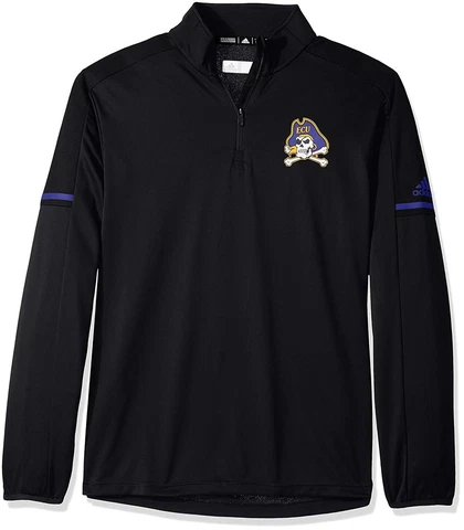 Adidas NCAA ECU Pirates Men's Sideline L/S 1/4 Zip Pullover Jacket, S, Black NWT Cover