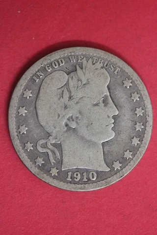 1910 O Barber Liberty Silver Quarter Exact Coin Shown Flat Rate Shipping OCE 82 Cover