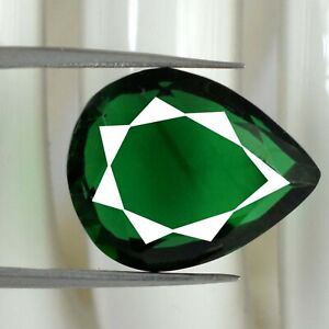 11 Ct Pear Dalarna Dark Treated Green Gahnite Gemstone Natural Certified A99224