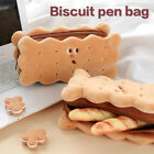 1X Biscuit Shape Pencil Box Plush Cookies Pencil Bag Large-capacity Pencil Ca MJ
