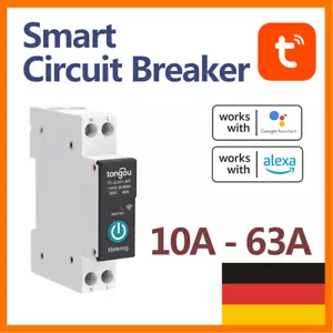 10-63A Wifi Smart Circuit Breaker 1P Remote Control Din Rail Home Tuya Switch-DE - Bild 1 von 16