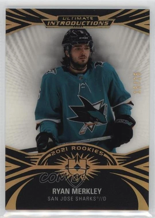 2021 Ultimate Collection Introductions Black /25 Ryan Merkley #UI-70 Rookie RC - Image 1 of 2