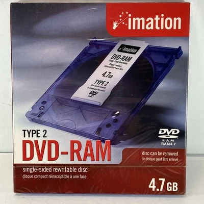 Imation Type 2 4.7 GB DVD Ram One Sided Rewritable Removable Disc New & Sealed - Image 1 of 4