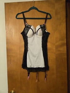 NWT Always A Flirt Black & White Babydoll Underwire Camisole Size M - Picture 1 of 5