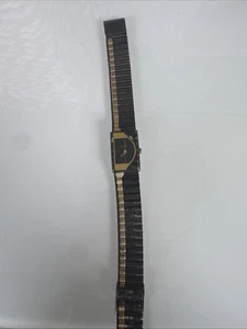 Vintage Le Baron Uhr Watch Square Face schwarz und goldfarben - Bild 1 von 3