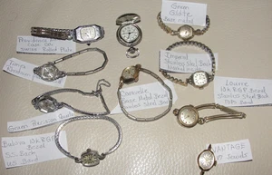 Lot 10 Vtg Ladies Watches 2 10 kRGP Bulova Gruen 17J Lauvre Imperial Repair part - Picture 1 of 9