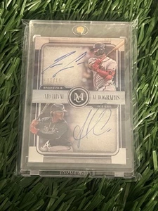 2019 Topps Museum Collection #DA-AA Ronald Acuna Jr & Ozzie Albies Dual Auto /15 - Picture 1 of 2