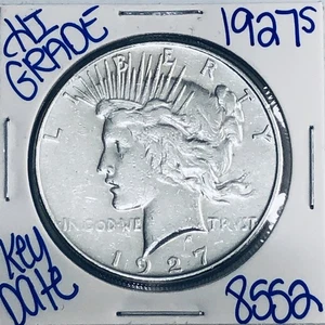 1927 S SILVER PEACE DOLLAR AUTHENTIC HI GRADE COIN U.S. MINT RARE KEY DATE 8552 - Picture 1 of 3
