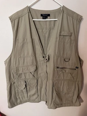 5.11 Tactical Series Men’s Beige Vest 10-pockets Solid Cotton XXL 2XL EUC - Image 1 of 4