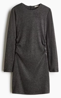 H&M Women’s Dark Gray Long Sleeve Fitted Heavy Jersey Dress Size Medium - Image 1 of 4