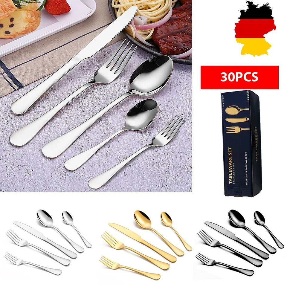 Besteckset bis 30teilig für 6 Personen Besteck Tafelbesteck-Essbesteck Edelstahl - Bild 1 von 4