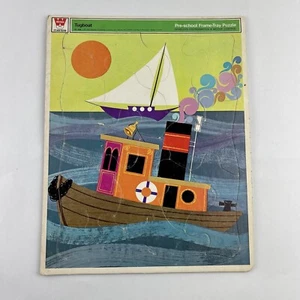 Whitman Frame Tray Puzzle Vintage 1969 Tugboat #4548 Made In USA Pre School - Picture 1 of 6