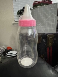 Amscan 11" Baby Bottle Bank Girl Baby Shower Gift Pink Plastic Bottle New!! - Picture 1 of 2