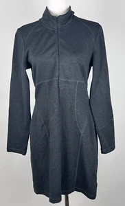 ATHLETA Petite L/S Soft Stretchy Ponte Knit 1/2 Zip Short Dress - LP, Gray - Picture 1 of 8