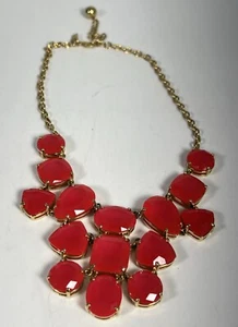 Kate Spade Neon Florescent Pink/Red Crystal Kaleidoscope Statement Necklace - Picture 1 of 9