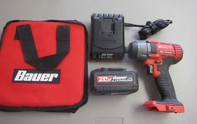 BAUER  1981C-B - 1/4" HEX COMPACT IMPACT DRIVER 20v W/ 5.0AH BATTERY, CHARGER - Image 1 of 4