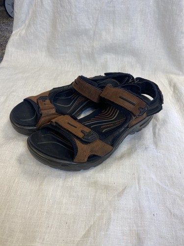 ecco sandalo impermeabile con cinturino in pelle marrone taglia 9 5