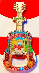 2017 HARD ROCK CAFE HOLLYWOOD FL CITY T-SHIRT FLASCHENÖFFNER GITARRE MAGNET V17 - Bild 1 von 1