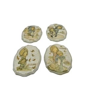 4 Four Seasons Plaques Wall Decor Summer Spring Fall Winter - Picture 1 of 2