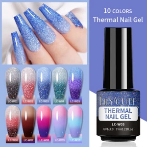 LILYCUTE Thermal Gel Polish Soak Off UV LED Color Changing Gel Nail Art Varnish - Picture 1 of 20