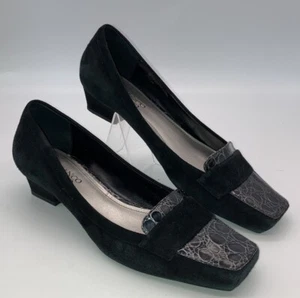 Franco Sarto Women's Black Slip On Classic Loafer Shoes Pacer 9.5M Suede - Picture 1 of 10