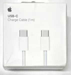 Apple - USB-C Woven Charge Cable (1m) - White for iPhone 16/15/iPad Pro - Picture 1 of 3