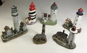 "Lote de 6 faros de porcelana de 3-5"" de alto colección K&S"  - Imagen 1 de 4